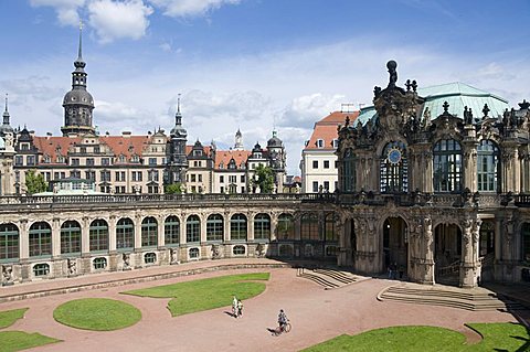 Glockenspiel Pavilion, Zwinger, Dresden, Saxony, Germany, Europe