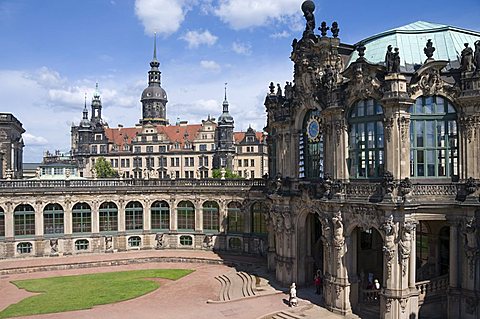 Glockenspiel Pavilion, Zwinger, Dresden, Saxony, Germany, Europe