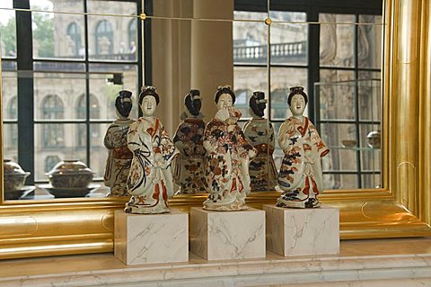 World famous porcelain collection in the Zwinger, Dresden, Saxony, Germany, Europe