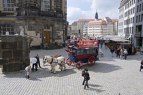 Square near the Frauenkirke, Dresden, Saxony, Germany, Europe