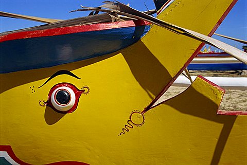 Boat on Sanur Beach outside Bali Hyatt Hotel, Bali, Indonesia, Southeast Asia, Asia