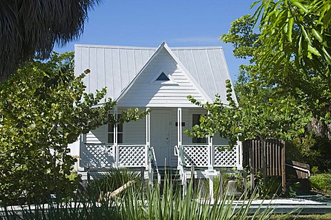 Old houses in historic village museum, Sanibel Island, Gulf Coast, Florida, United States of America, North America