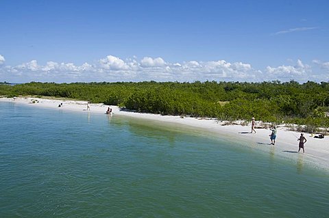 Water dividing Captiva and Sanibel Island, Sanibel on right, Gulf Coast, Florida, United States of America, North America