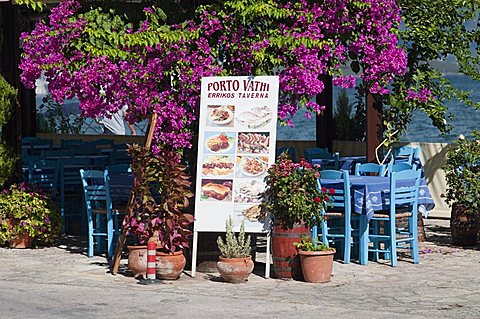 Greek taverna, Vathi, Meganisi, Ionian Islands, Greek Islands, Greece, Europe