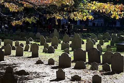 Old Granary Burial Ground, Boston, Massachusetts, New England, United States of America, North America