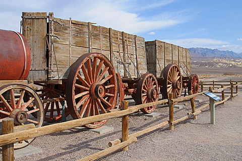 Old Carts, Harmony Borax Works, Death Valley, California, United States of America, North America