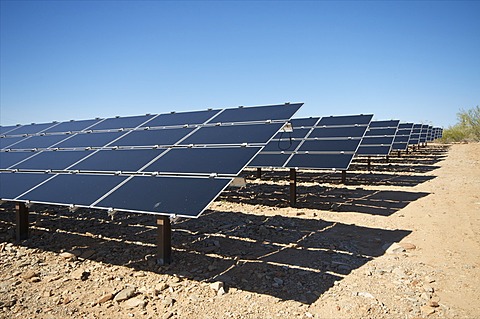 Solar panels, near Phoenix, Arizona, United States of America, North America