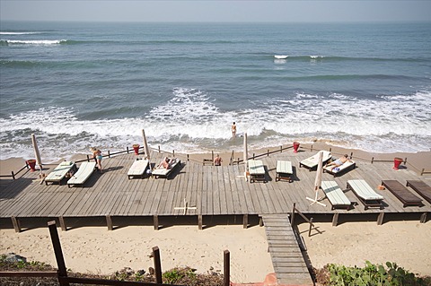 Beach at Ngala Lodge, situated between the resorts of Bakau and Fajara, near Banjul, Gambia, West Africa, Africa