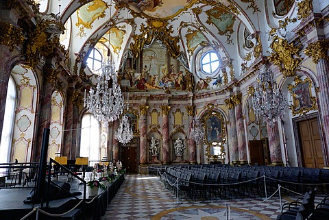 The imperial hall in the Residence Palace, UNESCO World Heritage Site, Wurzburg, Bavaria, Germany, Europe