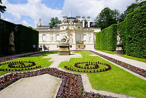 Palace of Linderhof, royal villa of King Ludwig the Second, Bavaria, Germany, Europe