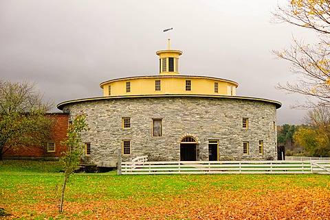 Round barn, Hancock Shaker Village, Pittsfield, The Berkshires, Massachusetts, New England, United States of America, North America