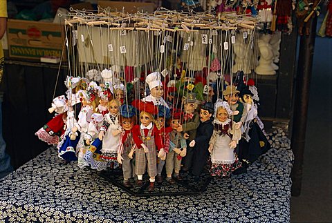 Puppets for sale, Little Quarter, Prague, Czech Republic, Europe