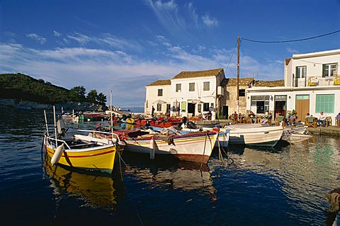 Loggos harbour, Paxos, Ionian Islands, Greek Islands, Greece, Europe