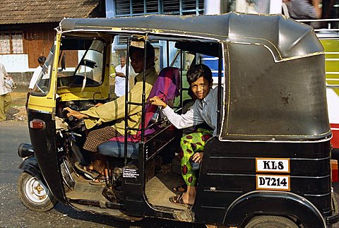 Tuk-tuk transport at Fort Cochin, Kerala state, India, Asia