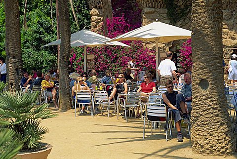 Cafe in Guell Park, Barcelona, Catalonia, Spain, Europe