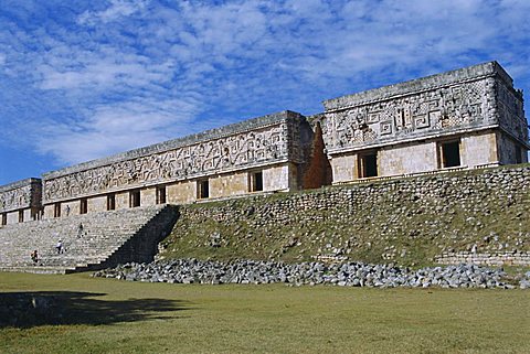 Governor's Palace at the Mayan site of Uxmal, Yucatan, Mexico, Central America