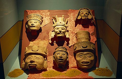 Mayan and other pre-Columbian artifacts, Museum of Anthropology and History, Merida, Yucatan, Mexico, North America