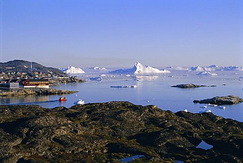 Icebergs from the icefjord, Ilulissat, Disko Bay, Greenland, Polar Regions