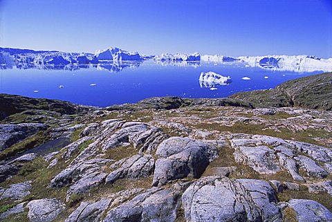 The icefjord at Sermermiut, Ilulissat, formerly Jacobshavn, Greenland, Polar Regions