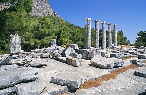 Temple of Athena, Priene, Anatolia, Turkey, Asia Minor, Asia