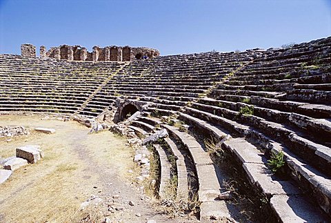 The Roman Stadium, the biggest and best preserved stadium in the world, archaeological site, Aphrodisias, Anatolia, Turkey, Asia Minor