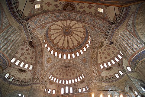 Interior of the Blue Mosque (Sultan Ahmet mosque), Istanbul, Turkey, Europe