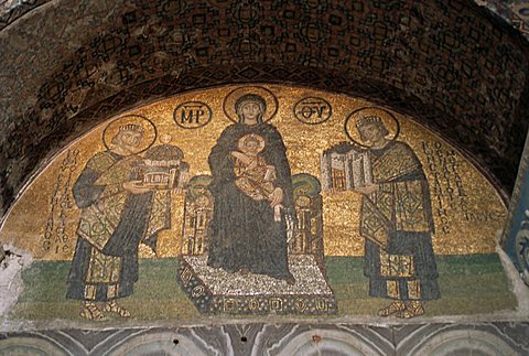 Mosaics in the Hagia Sophia, originally a church, then a mosque, Istanbul, Turkey, Europe