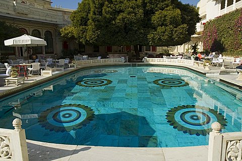 Shiv Niwas Palace, a former royal guest house and now a heritage hotel, Udaipur, Rajasthan state, India, Asia