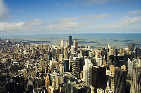 View of Chicago from the Sears Tower Sky Deck, Chicago, Illinois, USA