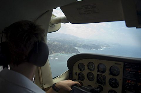 North Nicoya Pennisula, Pacific Coast from air, Costa Rica, Central America