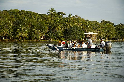 Tourist boat on canal,Tortuguero, Costa Rica, Central America