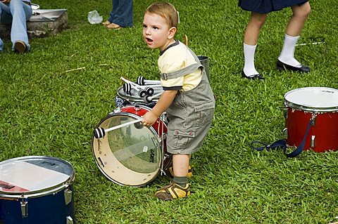 Child at festival, Gresse, Central Highlands, Costa Rica, Central America