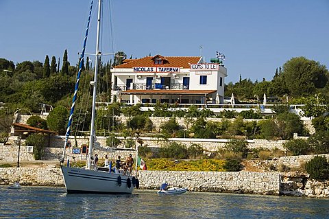 Nicola's taverna, Fiskardo, Kefalonia (Cephalonia), Ionian Islands, Greece, Europe