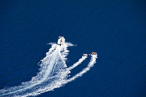 Speed boat, Antisamos Bay, Kefalonia (Cephalonia), Ionian Islands, Greece, Europe