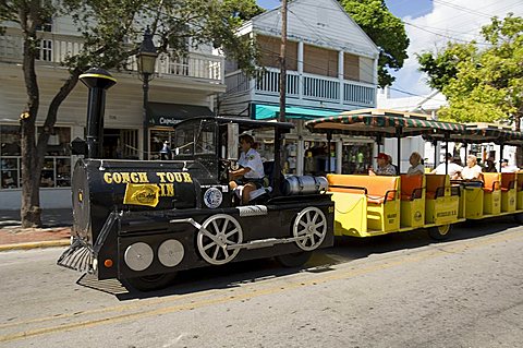 Tourist train, Duval Street, Key West, Florida, United States of America, North America