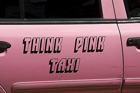 Pink taxi, Duval Street, Key West, Florida, United States of America, North America