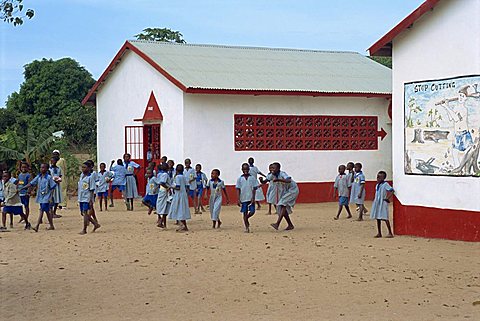 Village school near Banjul, Gambia, West Africa, Africa