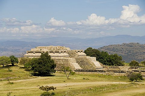 Looking north across the ancient Zapotec city of Monte Alban, UNESCO World Heritage Site, near Oaxaca City, Oaxaca, Mexico, North America