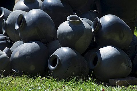 Black pottery typical of Oaxaca, Mexico, North America