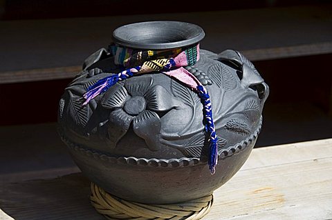 Black pottery typical of Oaxaca, Mexico, North America