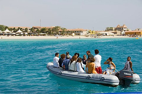 Hotel Morabeza in background, Santa Maria, Sal (Salt), Cape Verde Islands, Africa