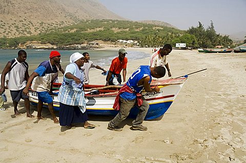 Fishing boats, Tarrafal, Santiago, Cape Verde Islands, Africa