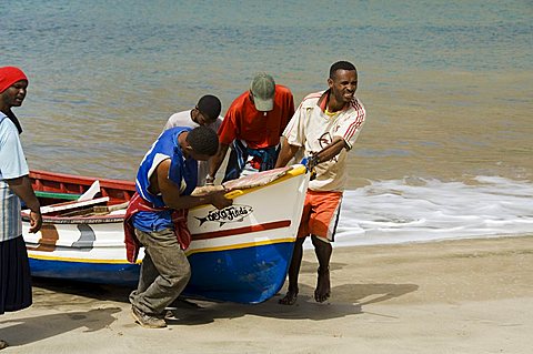 Fishing boats, Tarrafal, Santiago, Cape Verde Islands, Africa