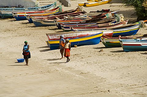 Fishing boats, Tarrafal, Santiago, Cape Verde Islands, Africa