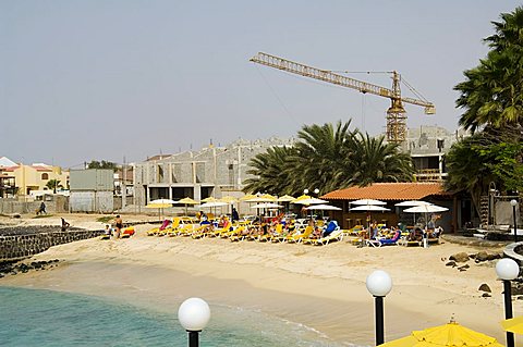 Construction near beach, Santa Maria, Sal (Salt), Cape Verde Islands, Africa