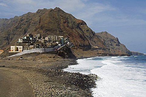 Coast near Ribiera Grande, Santo Antao, Cape Verde Islands, Atlantic, Africa