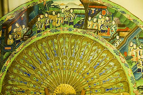 Fan in the museum, Real Alcazar, Santa Cruz district, Seville, Andalusia (Andalucia), Spain, Europe