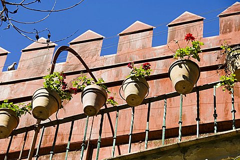 Gardens in the Casa de Pilatos, Santa Cruz district, Seville, Andalusia, Spain, Europe