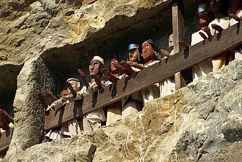 Lemo cliff tombs, Toraja area, Sulawesi, Indonesia, Southeast Asia, Asia