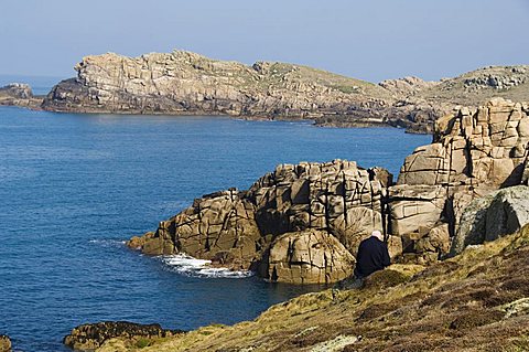 Hell Bay on a calm day, Bryer (Bryher), Isles of Scilly, off Cornwall, United Kingdom, Europe